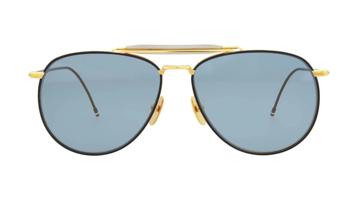 Thom Browne TB015LTD - Yellow Gold Matte Navy (NVYGLD62)