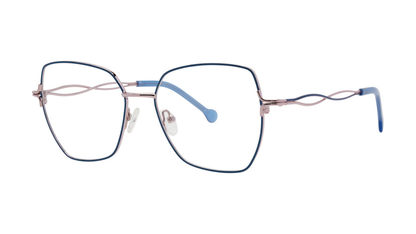 Fanciful Eyeglasses - Navy/Gold angle