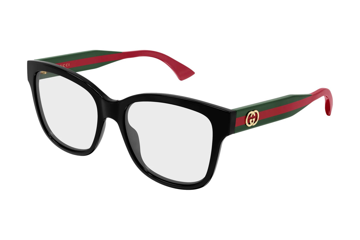 Gucci GG0038OANN Black Green Transparent (001) side