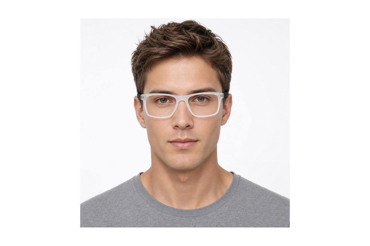 Advocate Eyeglasses Crystal Frost/Black Matte side