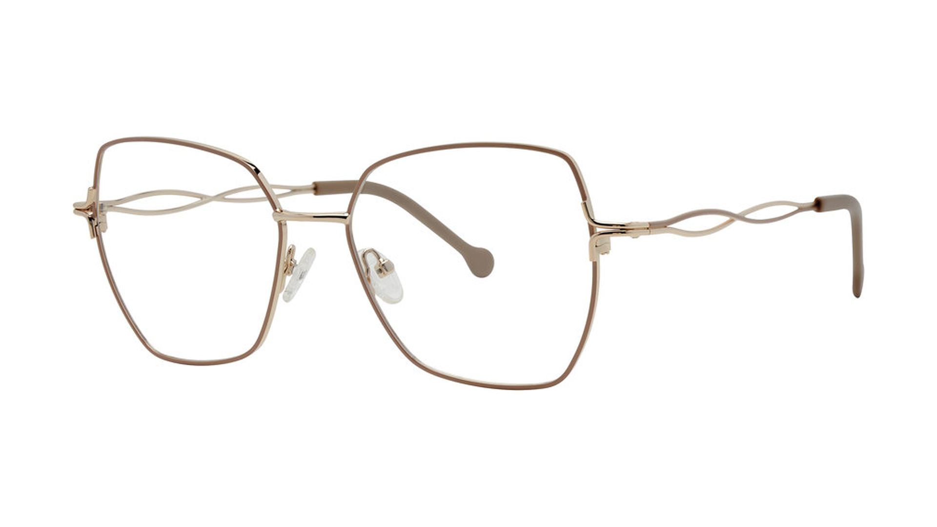 Fanciful Eyeglasses - Taupe/Gold angle