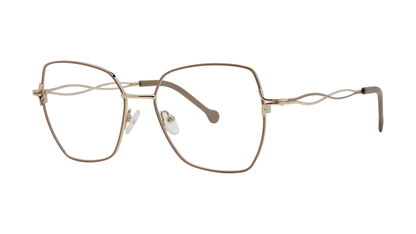 Fanciful Eyeglasses - Taupe/Gold angle