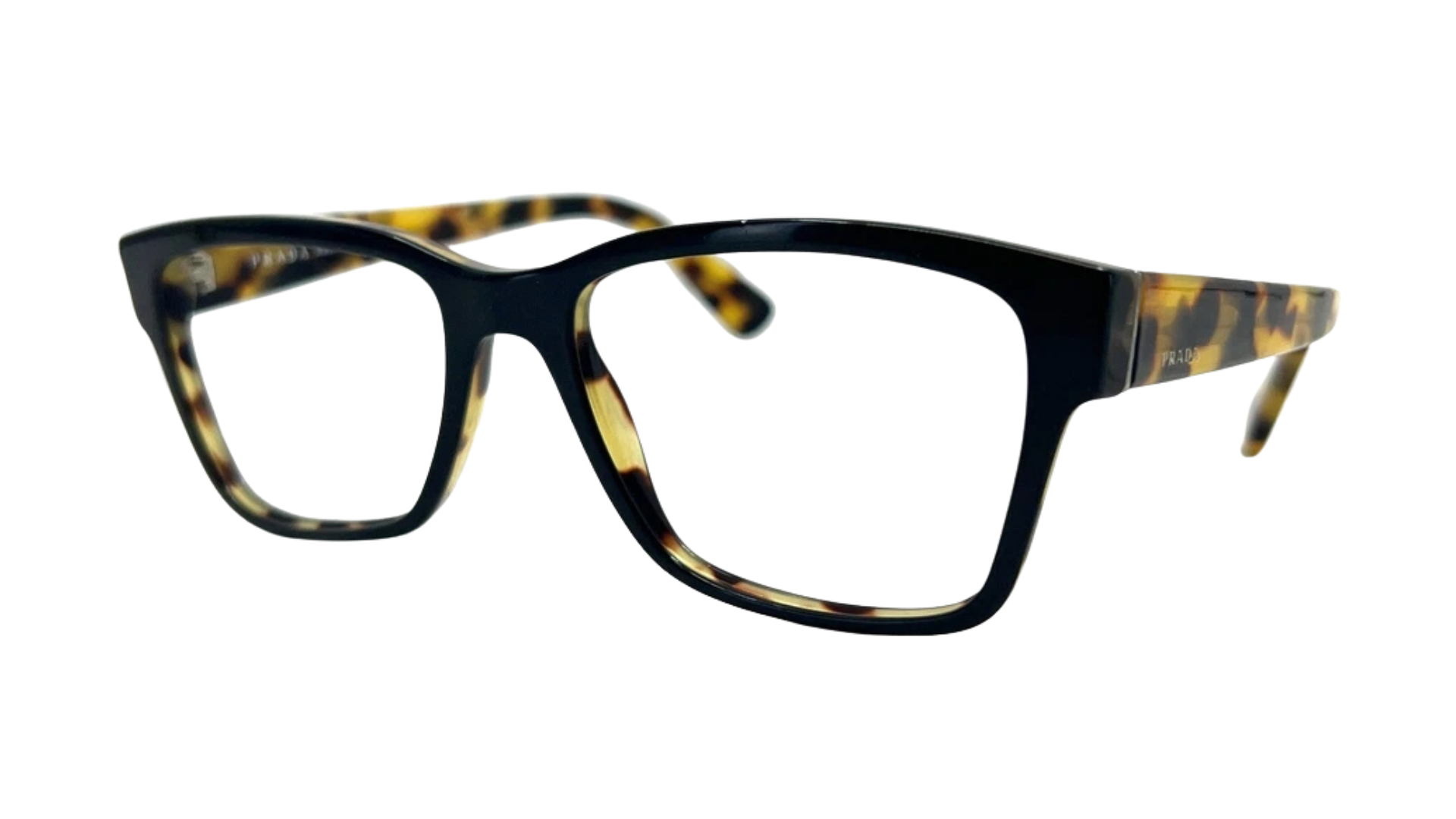 Prada VPR 15V - Black Medium Havana (NAI1O1) side