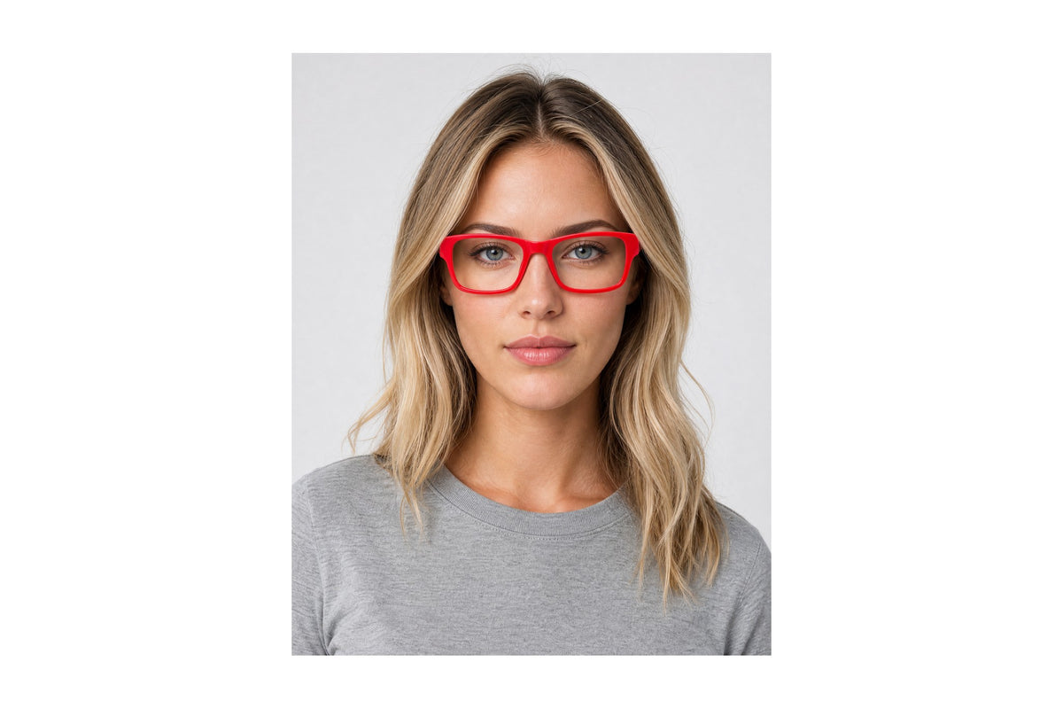 Slick Eyeglasses Red / 54-17-145 side