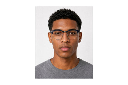 Classic Eyeglasses Navy Matte/Gunmetal side