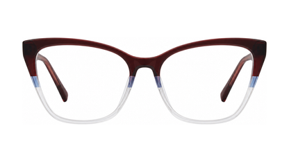 Artsy Eyeglasses - Burgundy/Blue/Crystal