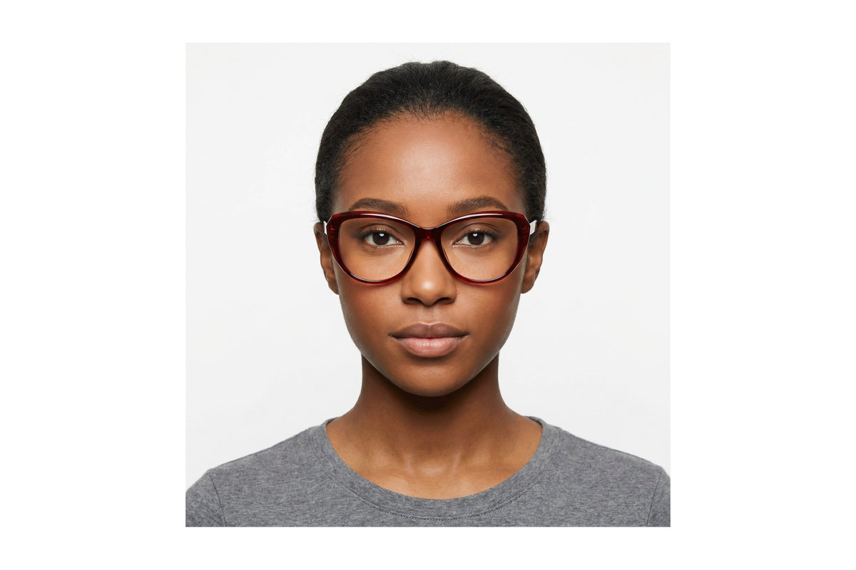 Balmy Eyeglasses Burgundy/Burgundy Crystal side