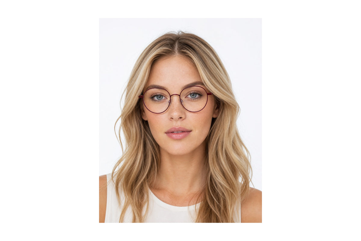 Addison Eyeglasses Burgundy side