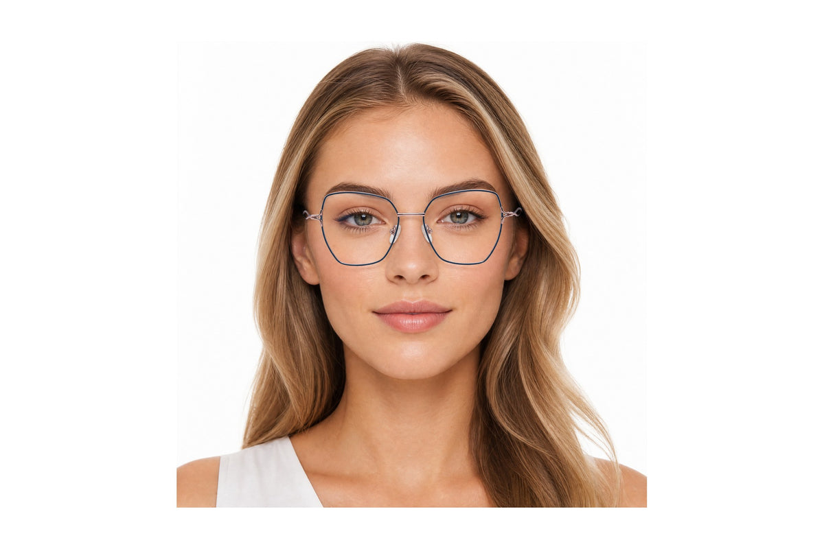 Fanciful Eyeglasses Navy/Gold side