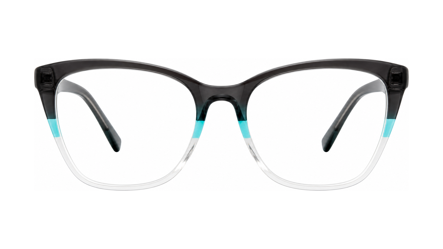 Artsy Eyeglasses - Black/Teal/Crystal