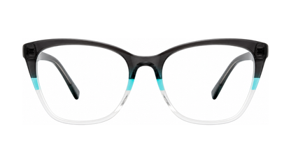 Artsy Eyeglasses - Black/Teal/Crystal