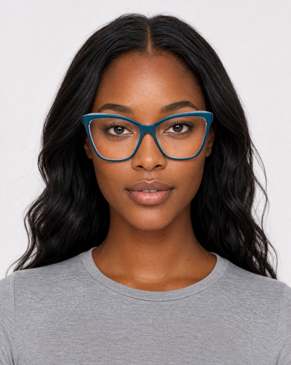 Davina Eyeglasses - Teal/Crystal lifestyle