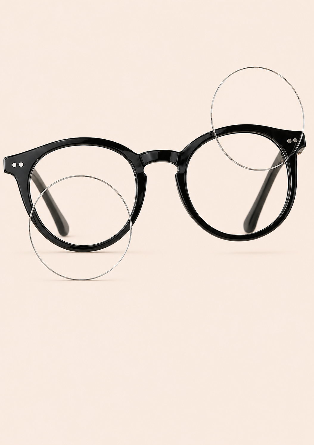 Hands holding eyeglass frames