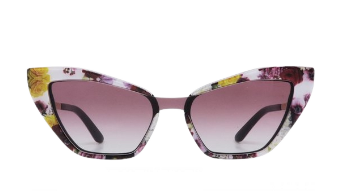 Dolce & Gabbana DG 4357 - Flower Power Print on Violet with Gold temples