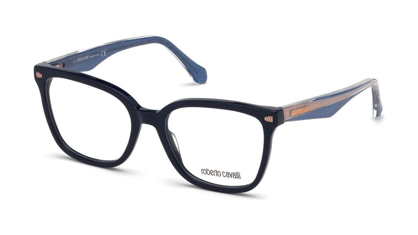 Roberto Cavalli MURLO 5078 - Shiny Navy Blue, Shiny Pink Gold, Shiny Transp. Glittered Blue