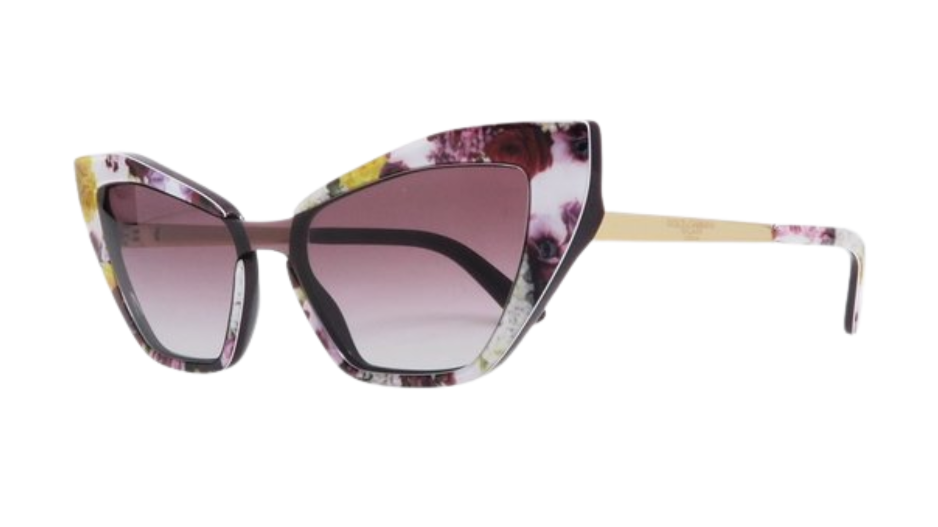Dolce & Gabbana DG 4357 - Flower Power Print on Violet with Gold temples