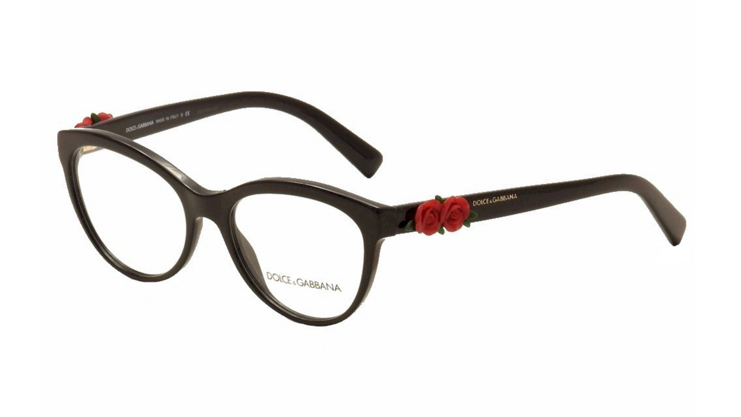 Dolce & Gabbana DG3224 - Black With Red Rose