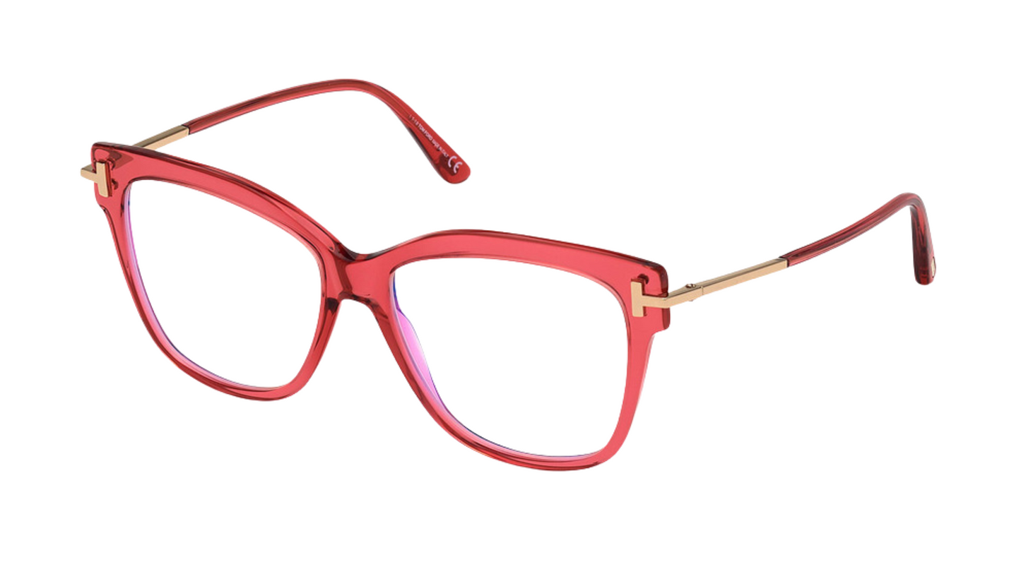 Tom Ford FT5704-B - Shiny Transparent Raspberry With Rose Gold