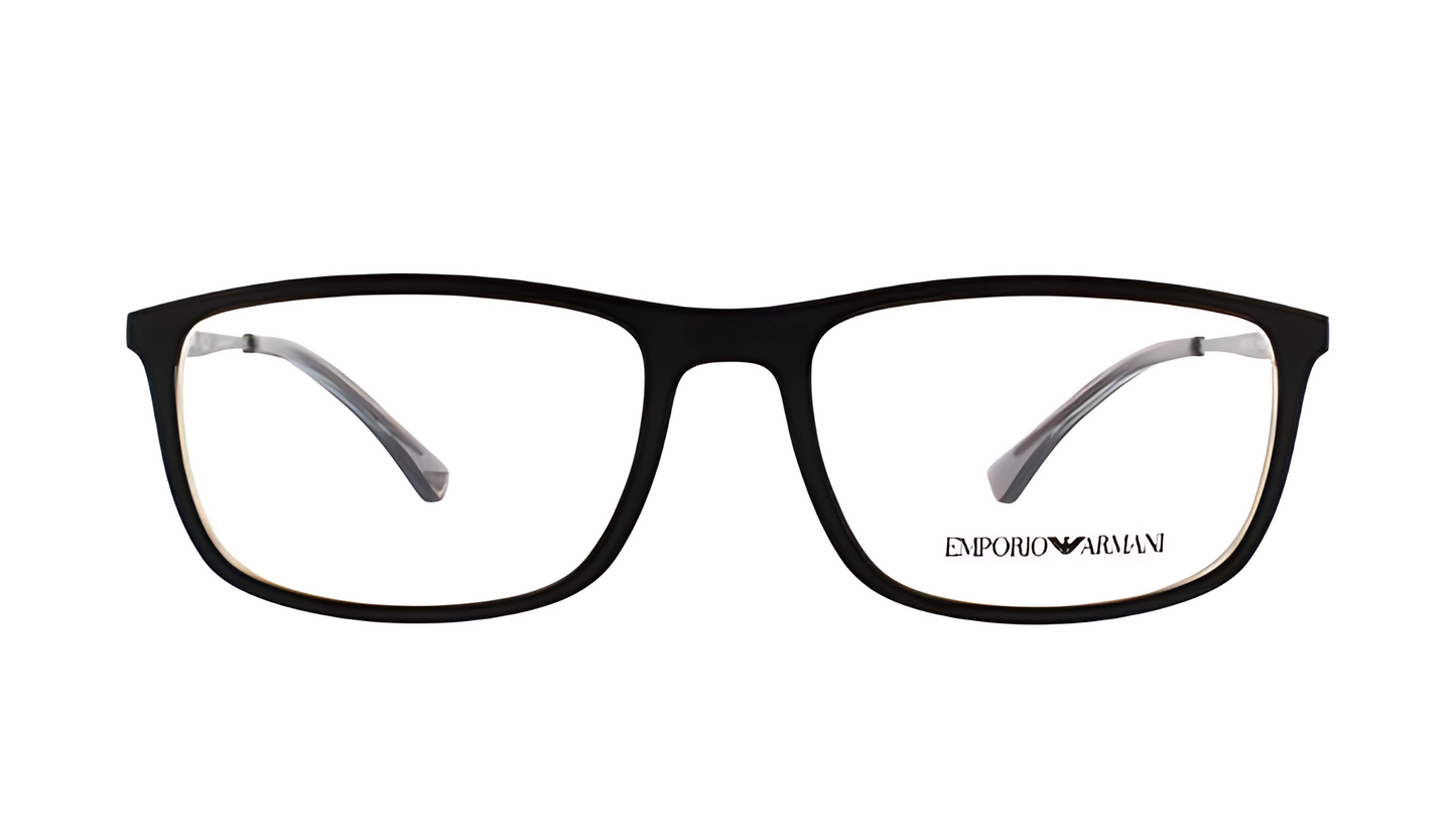 Emporio Armani EA 3070 - Matte Black / Grey Transparent