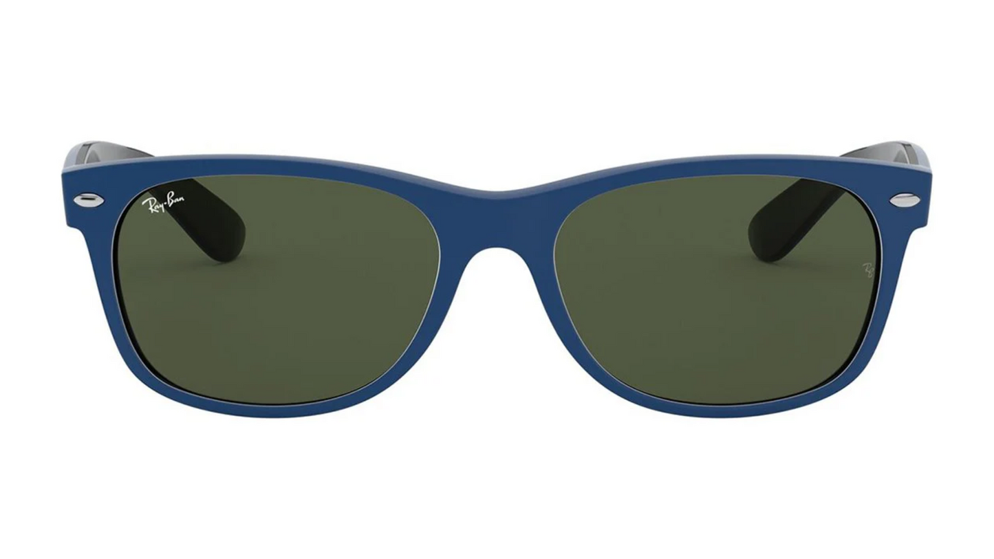 Ray-Ban NEW WAYFARER RB2132 - Blue Rubber On Shiny Black