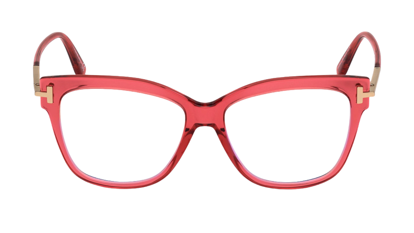 Tom Ford FT5704-B - Shiny Transparent Raspberry With Rose Gold