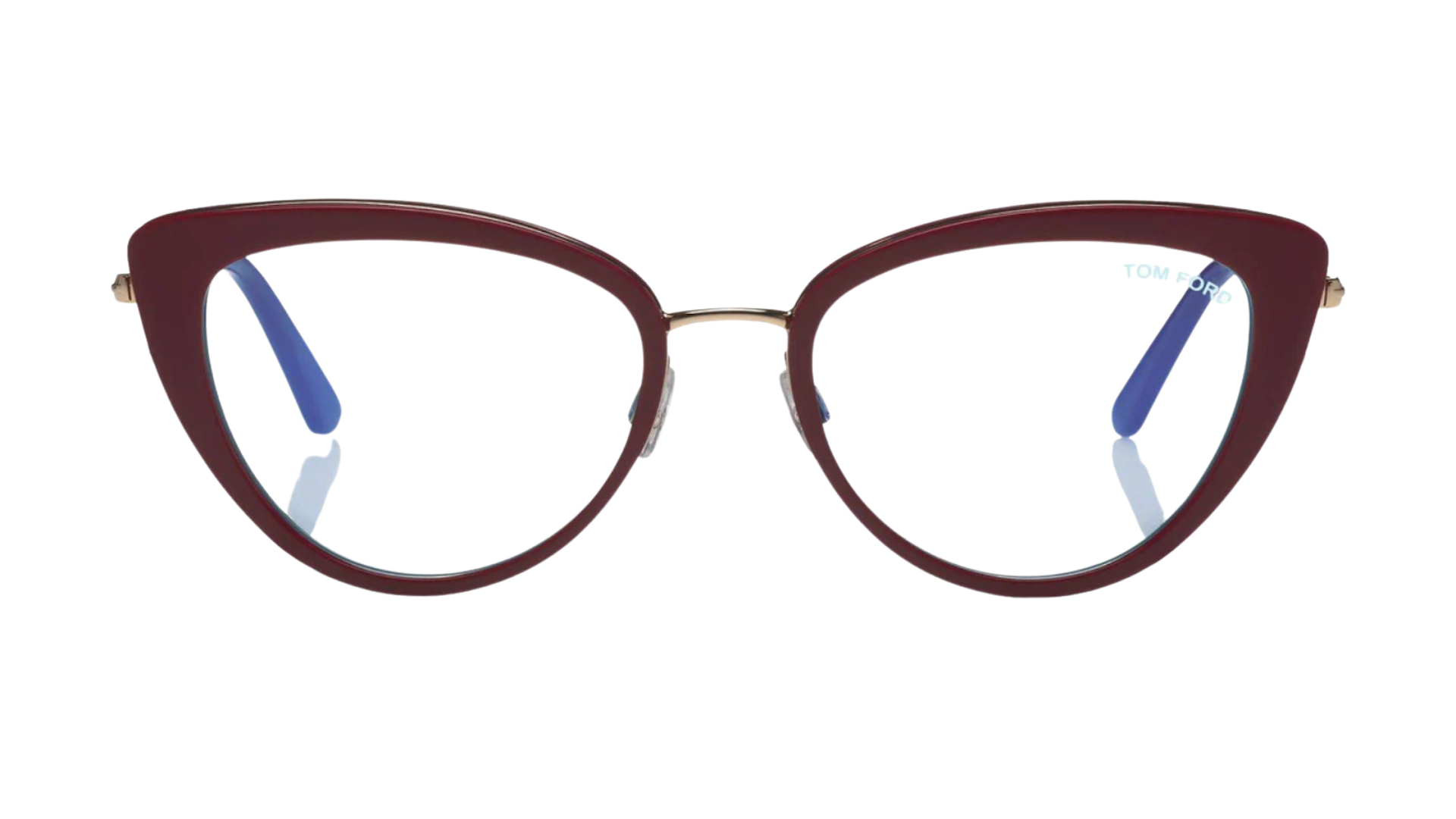 Tom Ford FT5580-B - Shiny Fuschia, Shiny Rose Gold/Blue Block Lenses