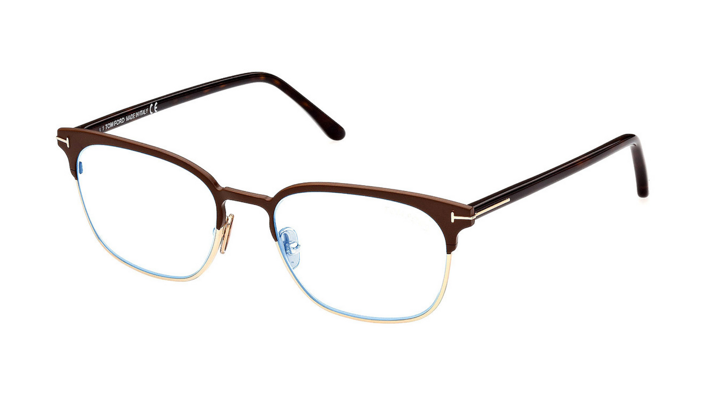 Tom Ford FT5799-B - Matte Dark Brown/Classic Dark Havana T Logo