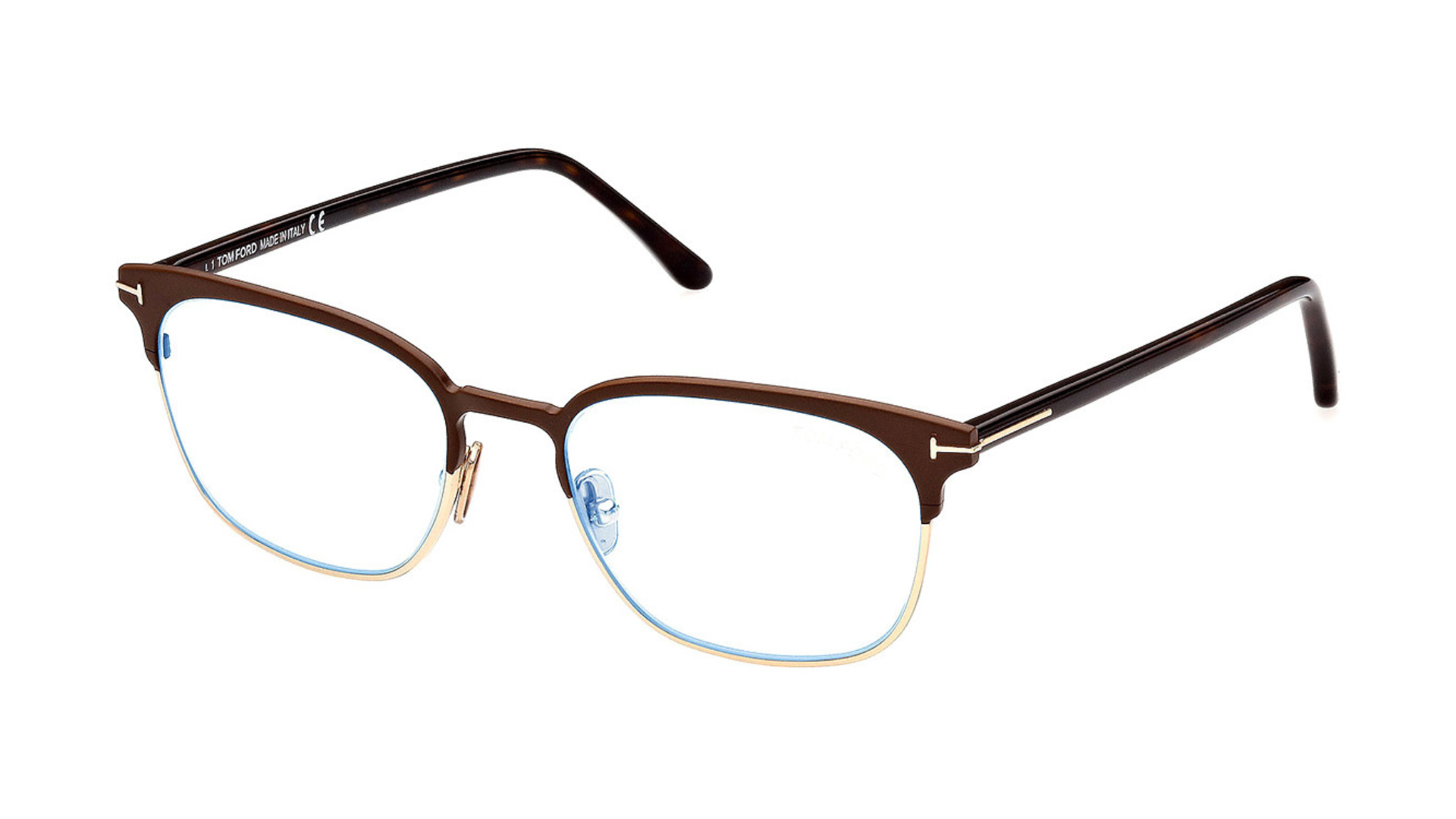 Tom Ford FT5799-B - Matte Dark Brown/Classic Dark Havana T Logo