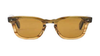 Garrett Leight LO-B - Faded Bamboo Green Horn / Pure Coffee (BAMF)
