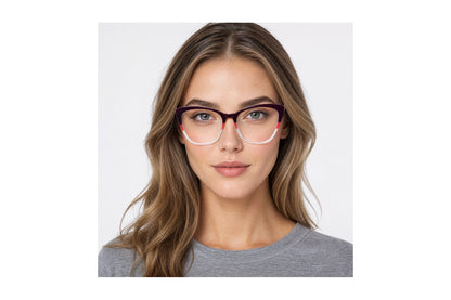 Artsy Eyeglasses Plum/Cherry/Crystal side