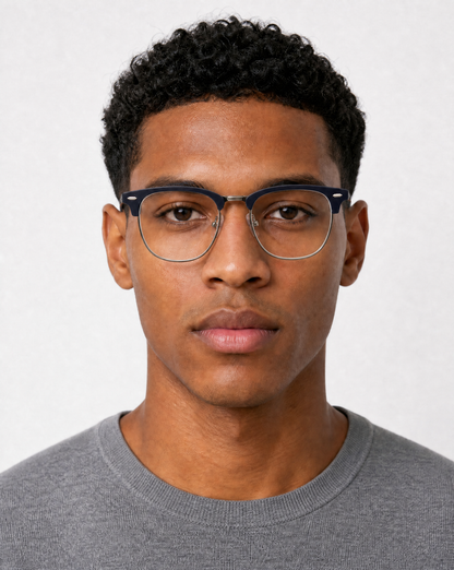 Classic Eyeglasses - Navy Matte/Gunmetal lifestyle